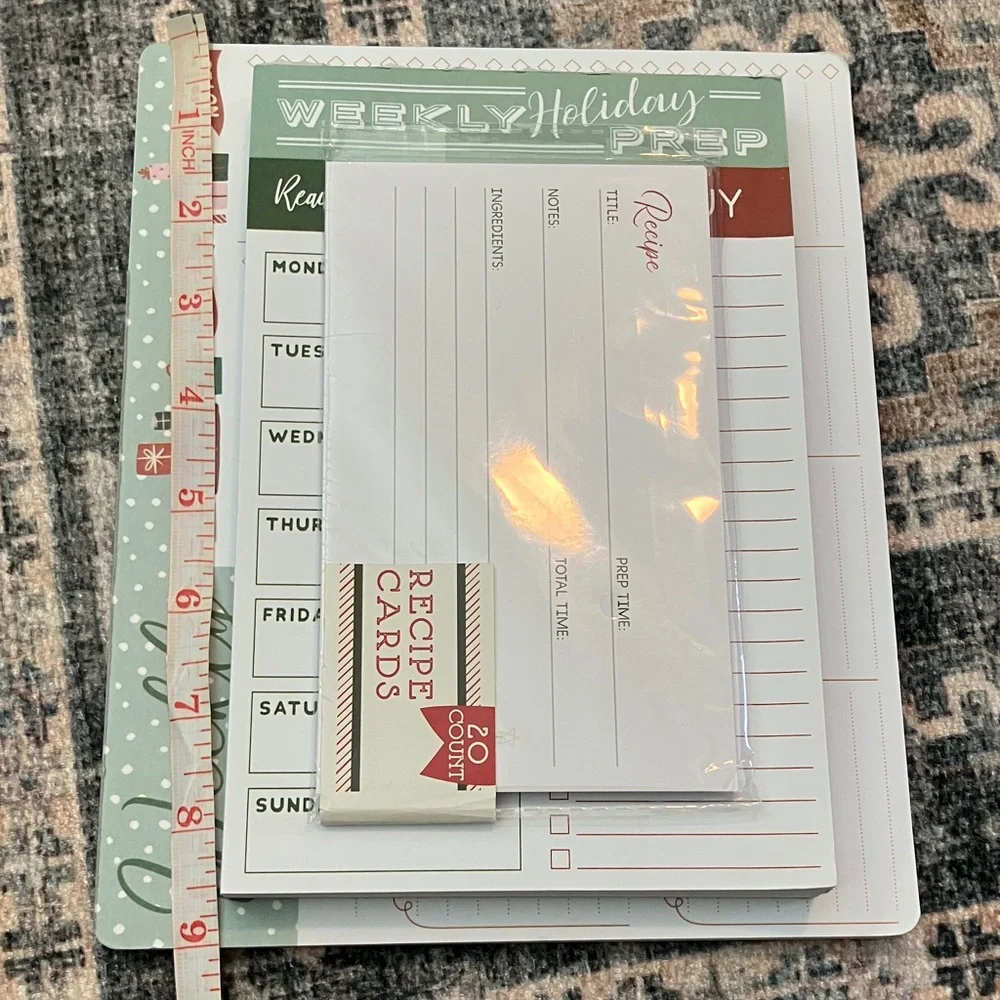 Holiday Weekly Planner and Recipe Card Set